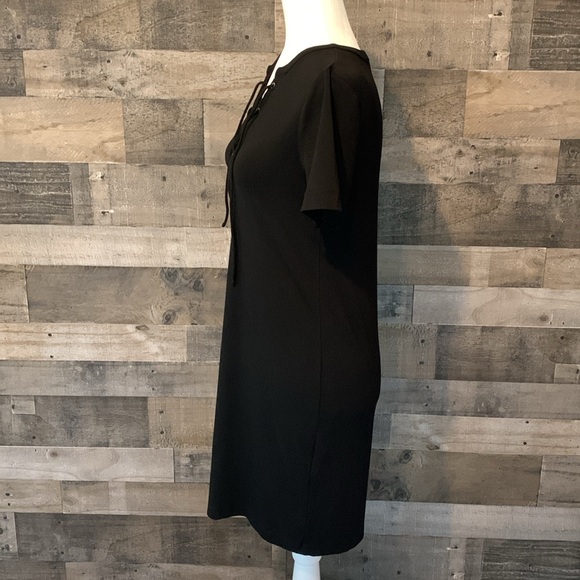 White House Black Market Black Dress With Tie Front - Picture 4 of 16